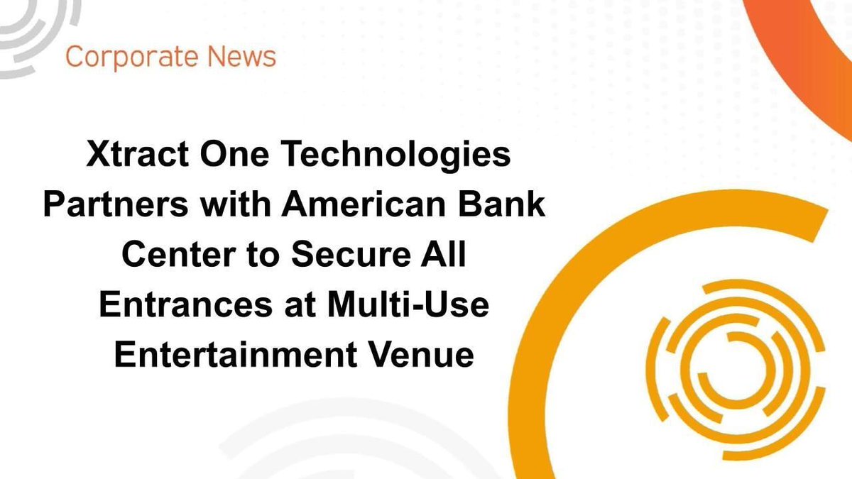 XtractOne's tweet photo. Xtract One's SmartGateway has been chosen to enhance security measures and patron experience at American Bank Center, Corpus Christi TX.
Read more: https://t.co/WLV8wC0rDz
#xtractone #patronscreening #venuesecurity #weaponsdetection https://t.co/plB3bOMfwl