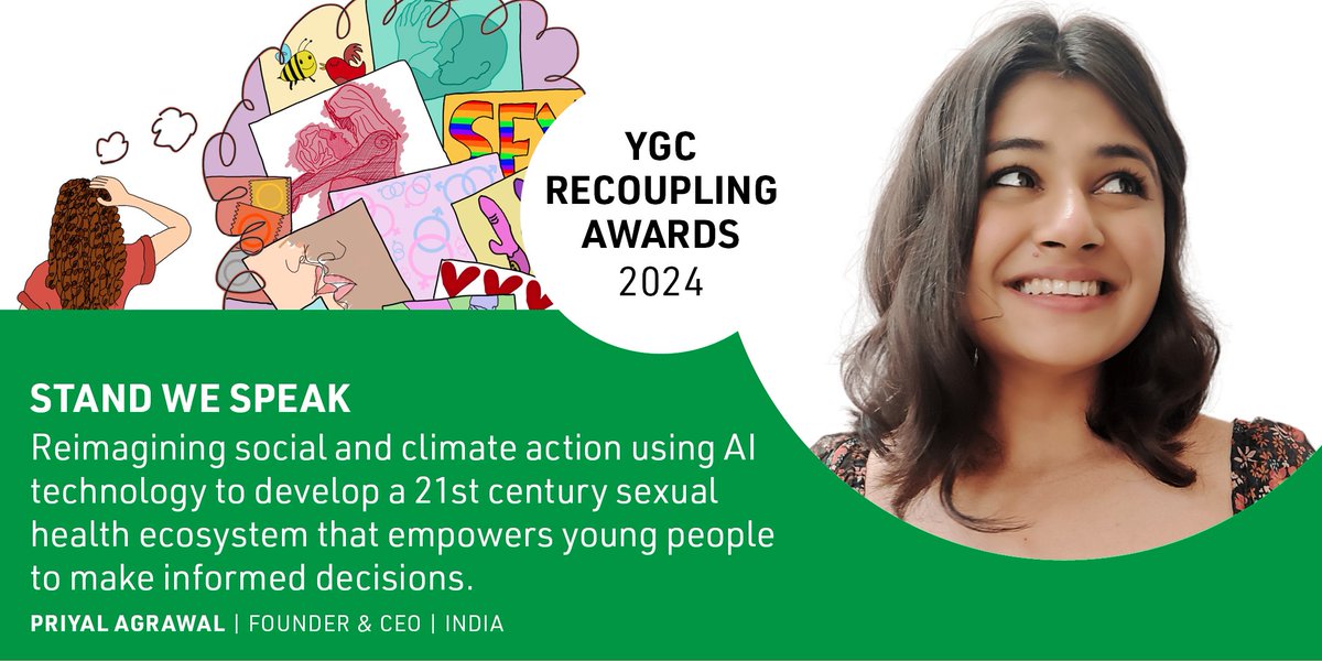 #Education on sexual and reproductive health is a core developmental milestone for children & adolescents. But the availability is often limited. @_Priyal21 founded @StandWeSpeak to offer a affordable, accessible & gender-inclusive digital sexual health ecosystem for youth! 💚