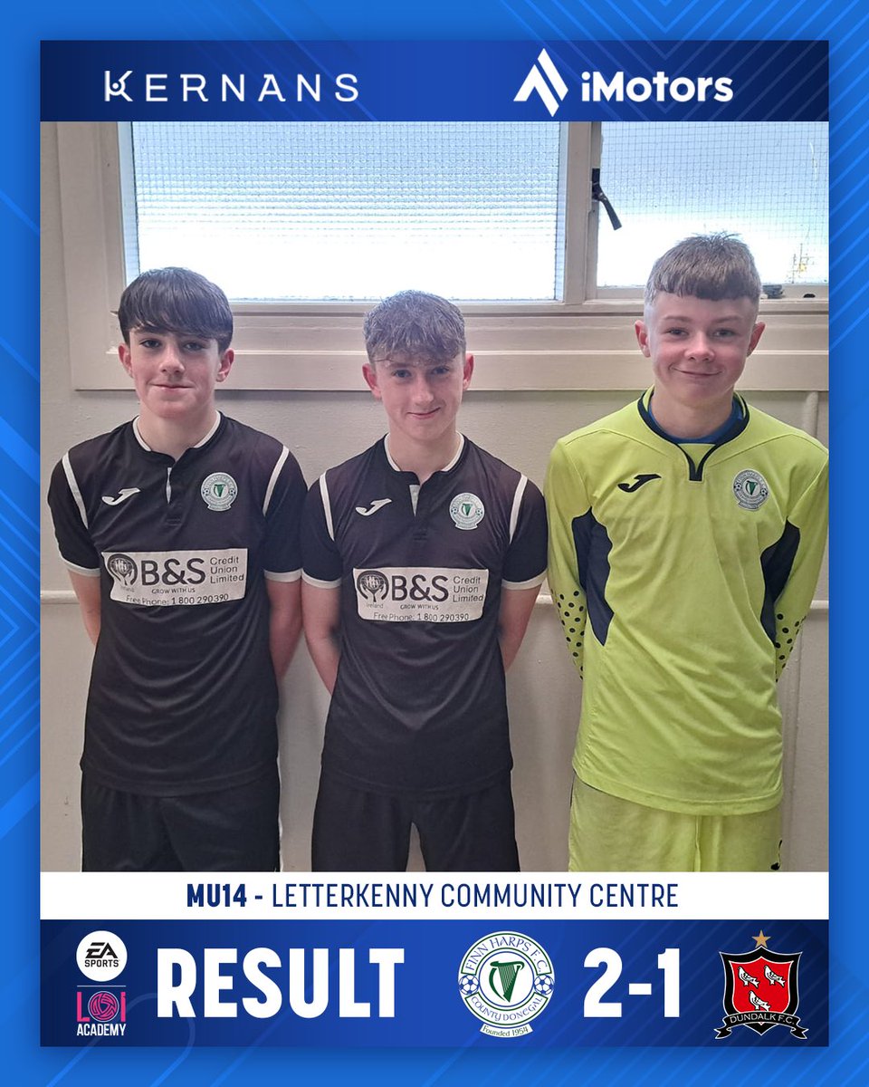 Our MU14s took all 3 points in a thrilling game at LCC yesterday, as they came from a goal down to win 2-1 over Dundalk. A brace from Odhran McHugh, along with a fantastic captain’s performance from Jonah Cannon and a POTM display from Reuben Maxwell earned Harps the victory.