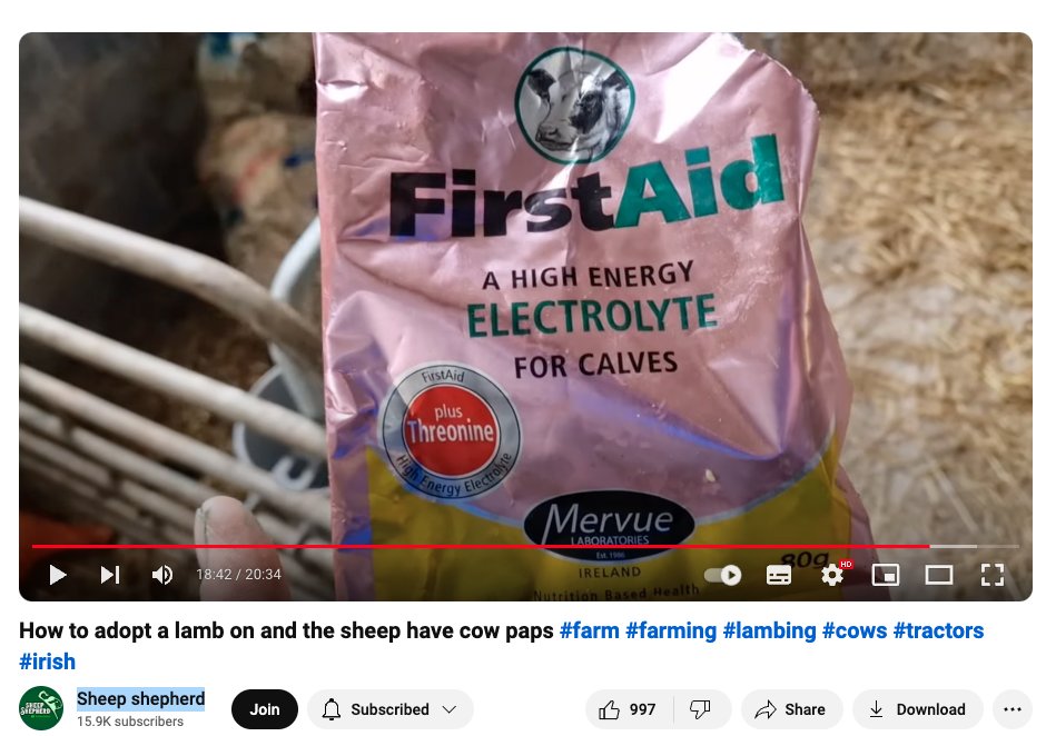 Delighted to see @sheep_shepherd__ getting on so well with FirstAid Electrolyte for his lambs. See link to full video here or skip to 18:41 to hear when he uses FirstAid electrolyte and the great results he's getting with it youtu.be/5oXs9kj6x_c?si…