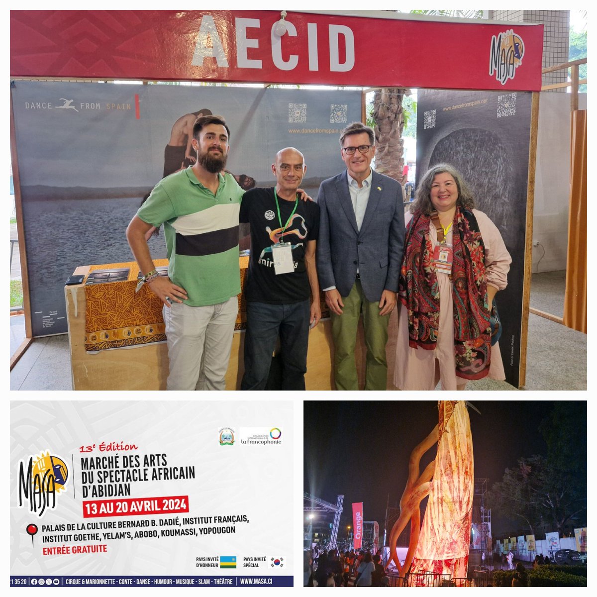 Con el apoyo de @AECID_es, #DanceFromSpain, iniciativa impulsada por @FecedDanza, también está presente en #MASA2024 @masadabidjan. Un marco africano para la promoción de las compañías🇪🇦 de Danza y de sus espectáculos @INAEM_Cultura @Danzapuntoes @InstCervantes @dancefromspain