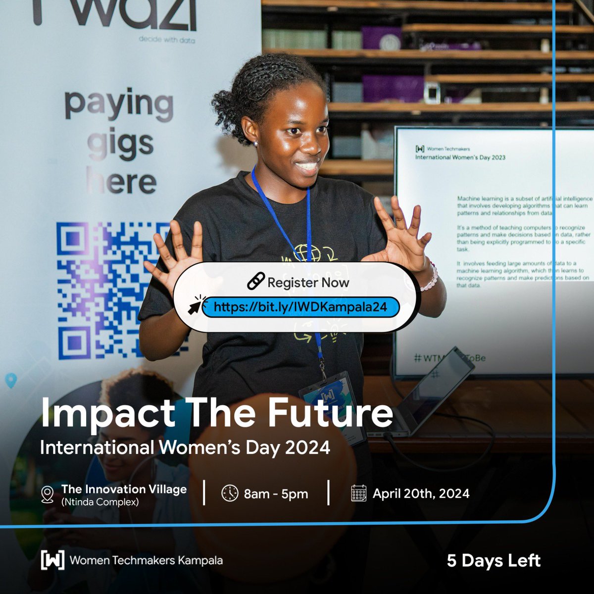 Join these incredible ladies doing amazing stuff in the Uganda tech space at IWD Kampala 2024 this Saturday, April 20, at @TheVillageUG - Ntinda. The day will feature stories, tech talks, hands-on sessions, & networking as we #ImpactTheFuture. Register: bit.ly/IWDKampala24
