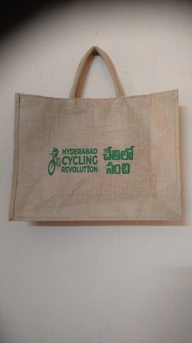 #hyderabadactivemobilityrevolution 
#hyderabadCyclingRevolution

Initiative #ChethiloSanchi #CarryYourOwnBag

#avoidusingsingleuseplastics
#avoidplastic
#plasticfree 

#CommunityServiceByBicycle 
@sselvan @Anjani_Tsn @Ravi_1836 @HiHyderabad @CommissionrGHMC @GHMCOnline