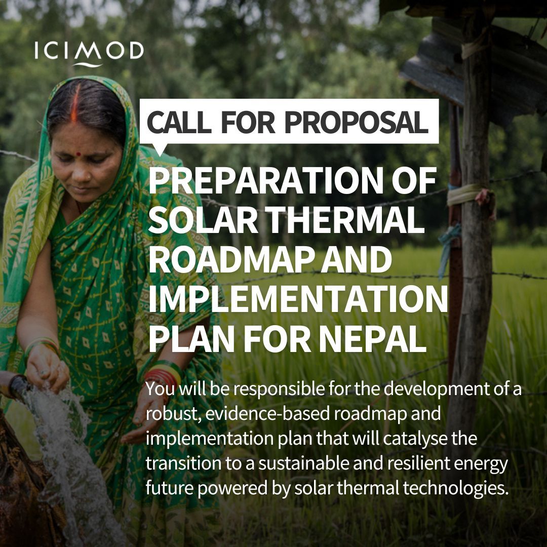 #CallForProposals: We're actively seeking a consultancy service for the preparation of a #solar thermal roadmap and implementation plan for #Nepal. Deadline: 19 April 2024 For more details: hkh.pub/49mRv8R