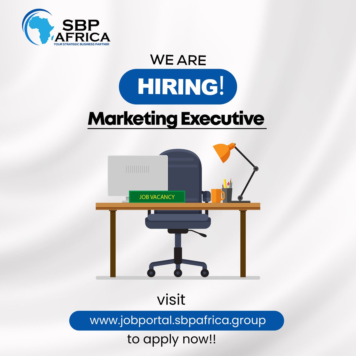 Ready to make a splash in the marketing world? Join a team as a Marketing Executive and create impactful campaigns that captivate audiences. Apply now and shape the future of the brand. #MarketingExecutive
Apply here: jobportal.sbpafrica.group/joblist/660