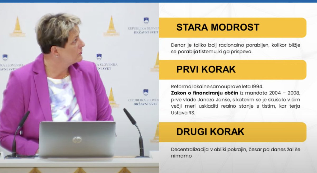 .@jelka_godec: Stara modrost pravi, da je denar toliko bolj racionalno porabljen, kolikor bližje se porablja tistemu, ki ga prispeva. Potrebno je razdeliti sredstva občinam, ker one same najbolj vedo, na kakšen način ga lahko najbolj kakovostno uporabijo. #posvet #DS