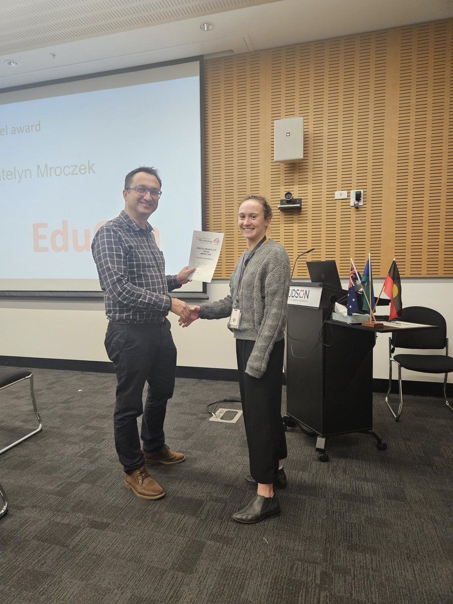 The winner of our ASM Vic Branch ECR Award who will be competing in the national ECR comp is @Remy_Young_ from @CiiiD_Hudson @Hudson_Research