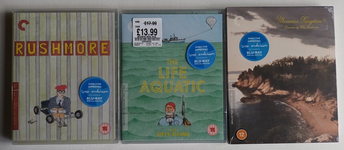 While I didn't have any new weekly releases to pick up from @hmv_Coventry, I still decided to finally grab a few @UKCriterion Blu-ray releases of Wes Anderson films. Hopefully should have The Borderlands arrive later today. #CelebratePhysicalMedia #Mondayblus #FilmTwitter