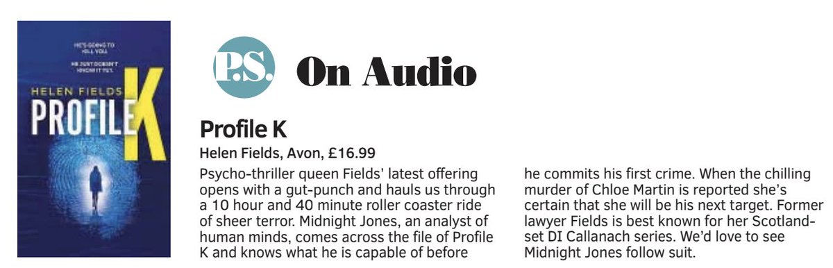 Well, @Sunday_Post called me the 'Psycho-thriller queen' and I'll take that, thank you very much! #ProfileK