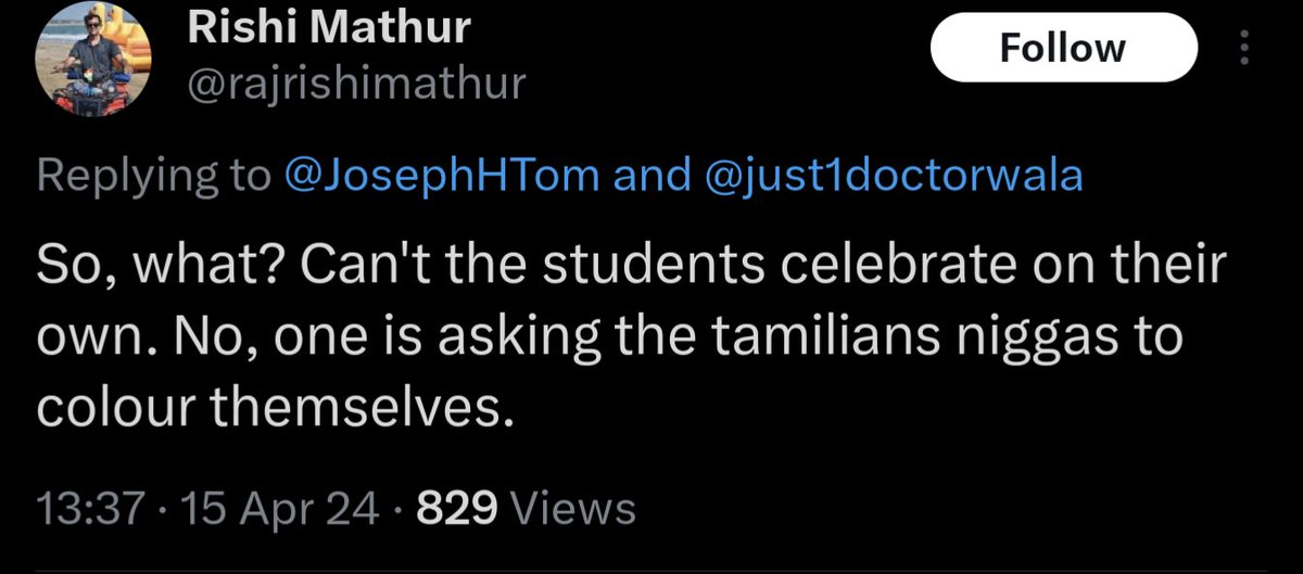 Believe me this bro is a MBBS look at the slurs he is using for South Indians ..