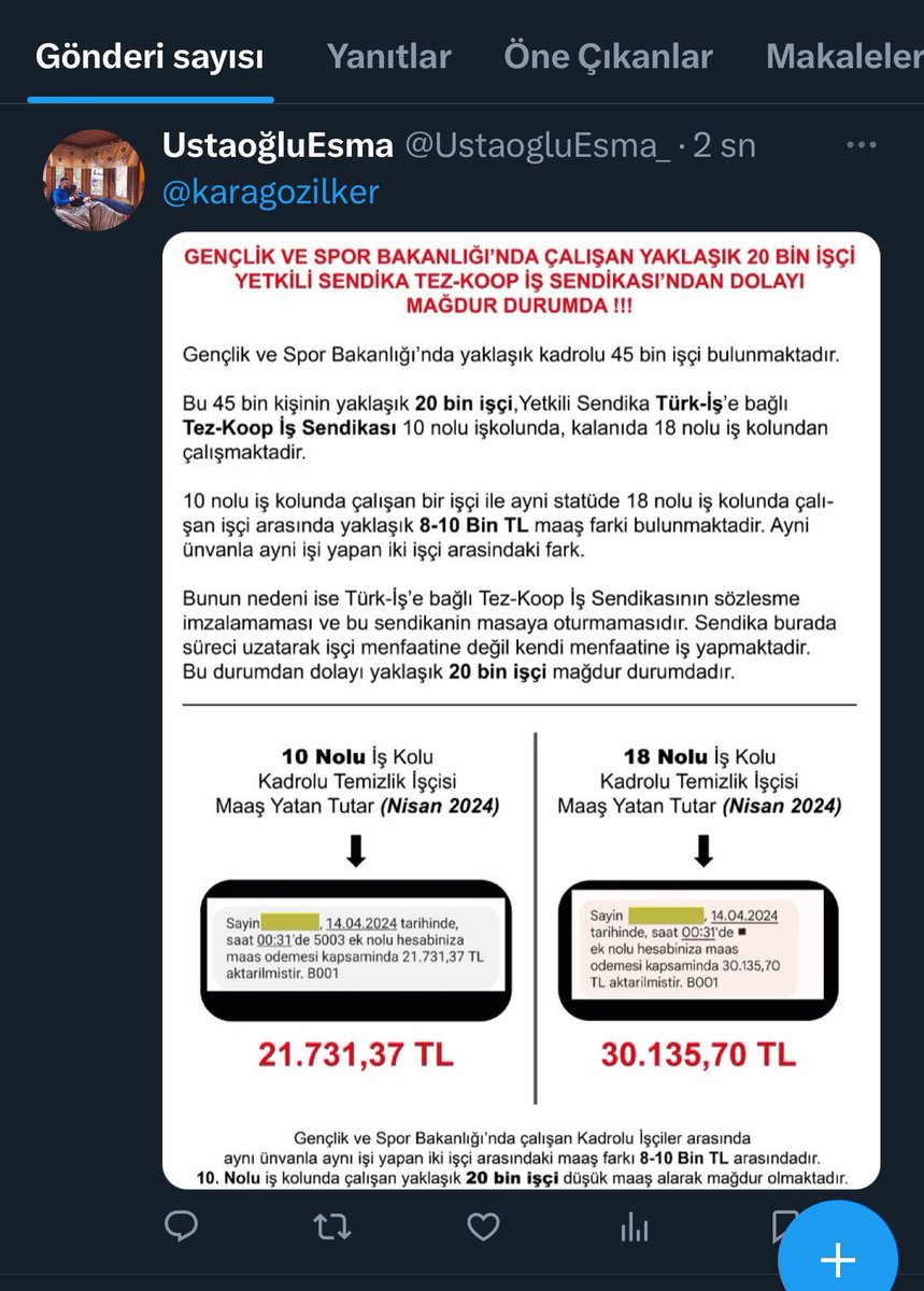 Ramazan23304927's tweet photo. #GSBİŞÇİLERİMAĞDUR

@csgbakanligi 
@tezkoopissndk https://t.co/38Vs8SqnCE