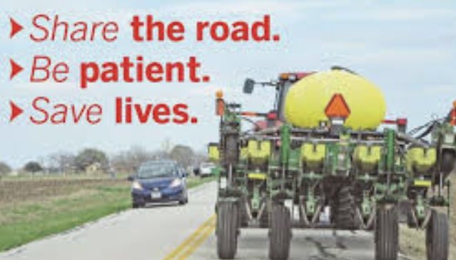 It’s that time of year, lots of farm equipment, moving around the countryside. Let’s slow down and give them some room. 🚜💪