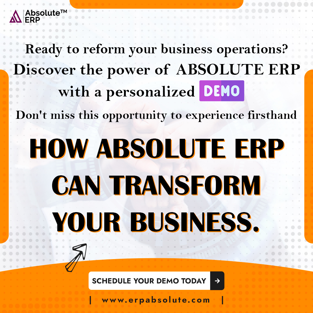 Book your demo now and unlock the potential for streamlined processes, enhanced efficiency, and accelerated growth. Book Now - shorturl.at/glFIK
#manufacturingerp #absoluteerp #bookdemo #futureofmanufacturing #demovideos #growth #demo #manufacturingerpsoftware #process