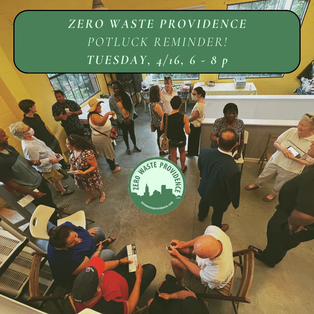 Interested in learning about environmental advocacy, compost initiatives, or just meeting new people, all are welcome to join ZWP quarterly potluck event! Please bring a food or drink to share, if you can, and plate and utensils. Message with any questions.
#zerowaste #providence