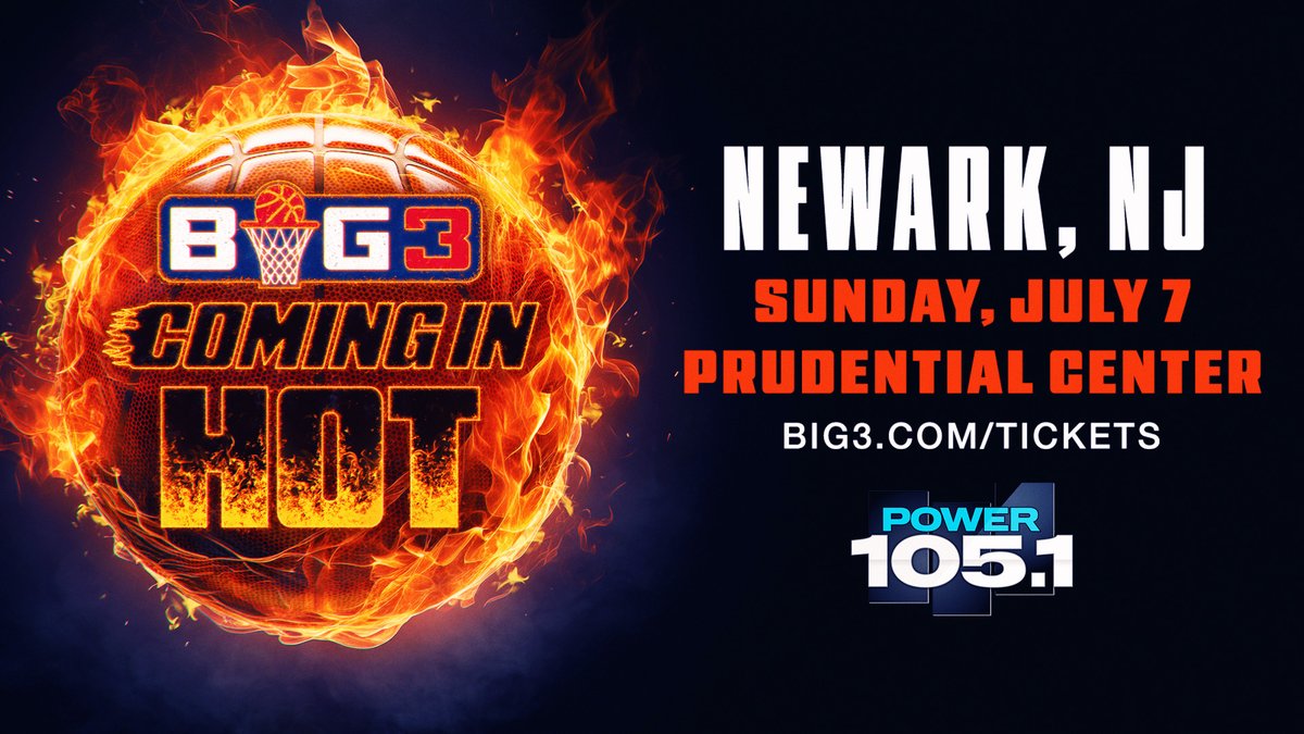 Power 105.1 welcomes @IceCube’s BIG3, the world's premiere 3on3 basketball 🏀 league to Newark, NJ, Sunday July 7th at Prudential Center! It’s fun for the whole family! Tickets On Sale Now at big3.com/tickets. Head over to Power1051fm.com for a chance to win a…