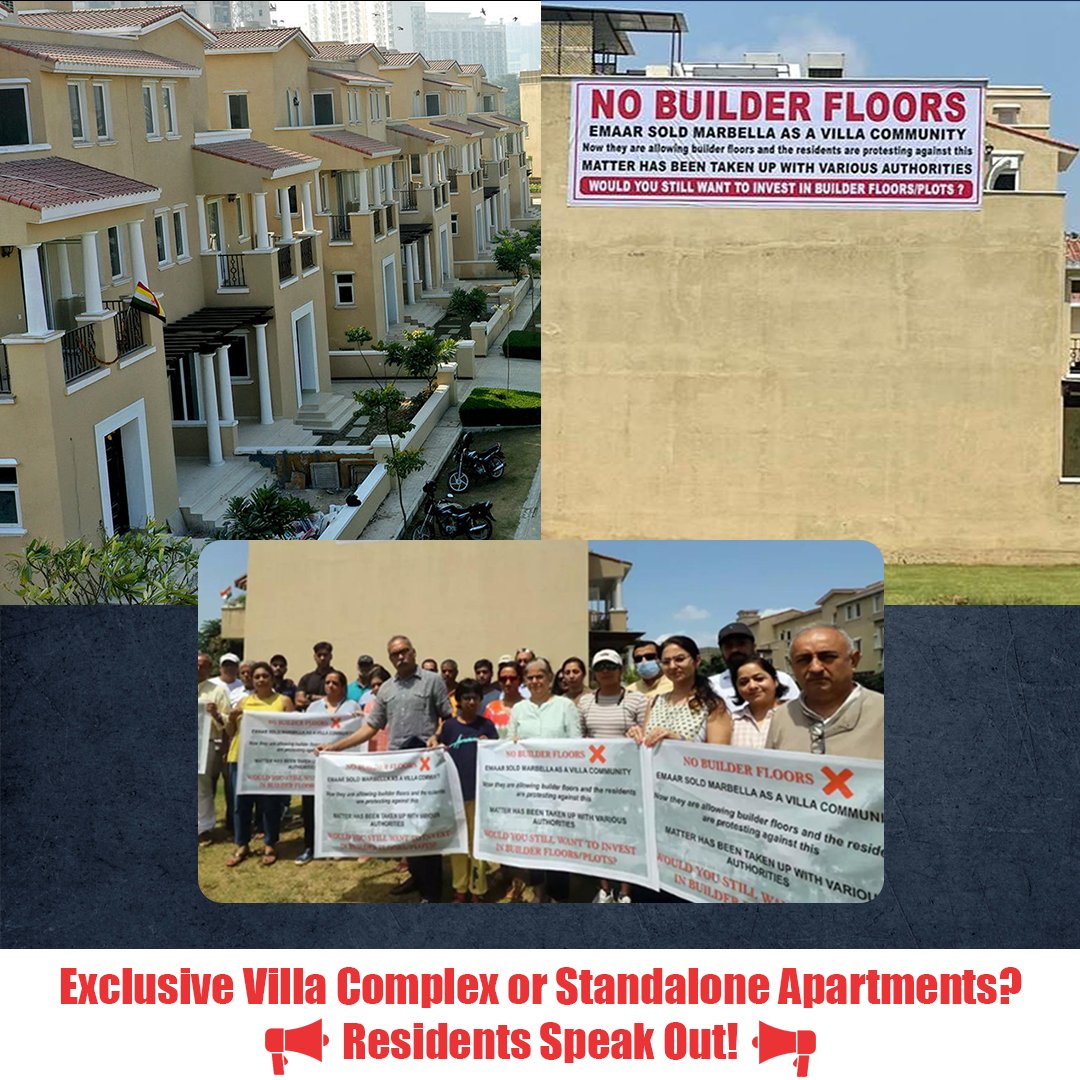 Residents at #EmaarMarbella raise their voices!  We were promised a villa haven, but now facing Builder Floors. Let's ensure our voices are heard for sustainable growth. #EmaarMarbellaProtest #nobuilderfloorsmarbella #gurgaonpropertynews 
@emaardubai @mohamed_alabbar