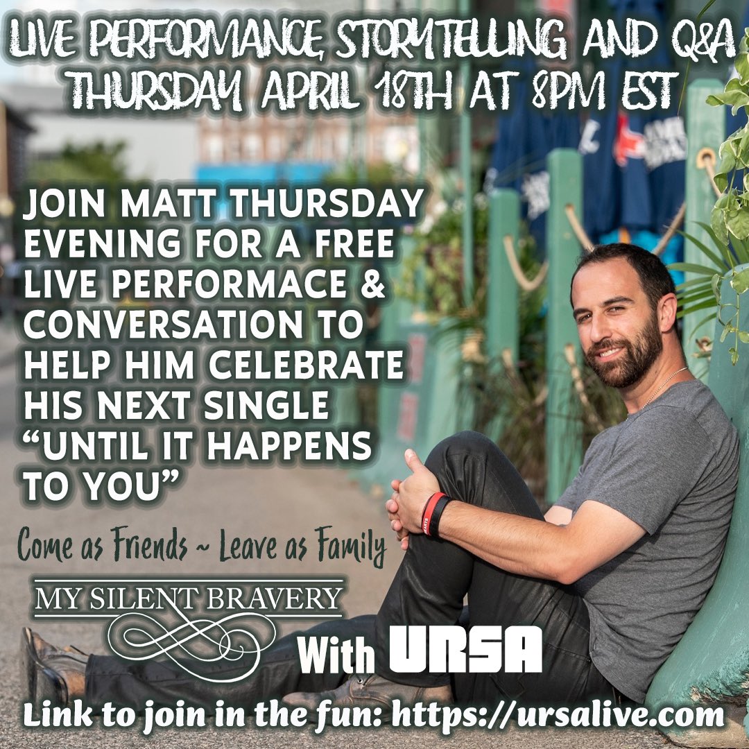 MSBFanPage's tweet photo. Happy release week Brave❤️s! Be sure you ✅ your 📅 for this Thur Apr 18th @ 8pm EST to come help @mysilentbravery 🎉 his next new tune "Until It Happens To You" dropping Friday with a free #livestreamconcert on @ursamusic🥳🥳
https://t.co/2lzq4SmHSZ
#mysilentbravery #newmusic https://t.co/chnQuS6GNe