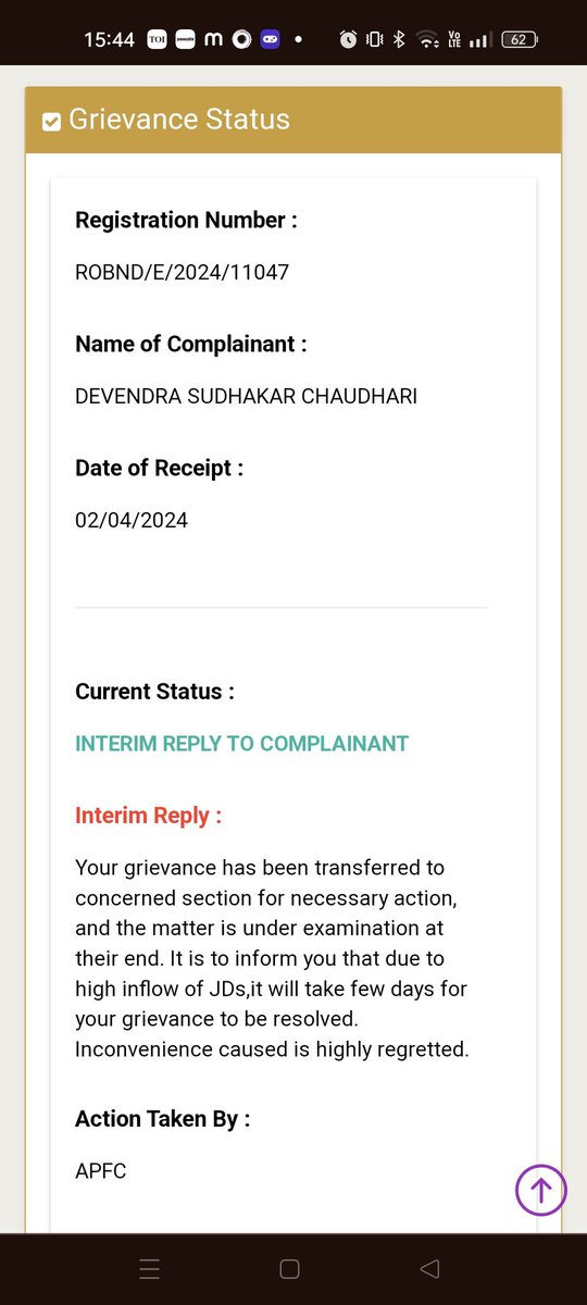 devendradsc's tweet photo. @socialepfo @epfobandra Why it is requiring so many days to complete just 1 simple request of JD.
Please help to resolve it on priority. @epfobandra @socialepfo @PMOIndia https://t.co/jpa8B5xiFo