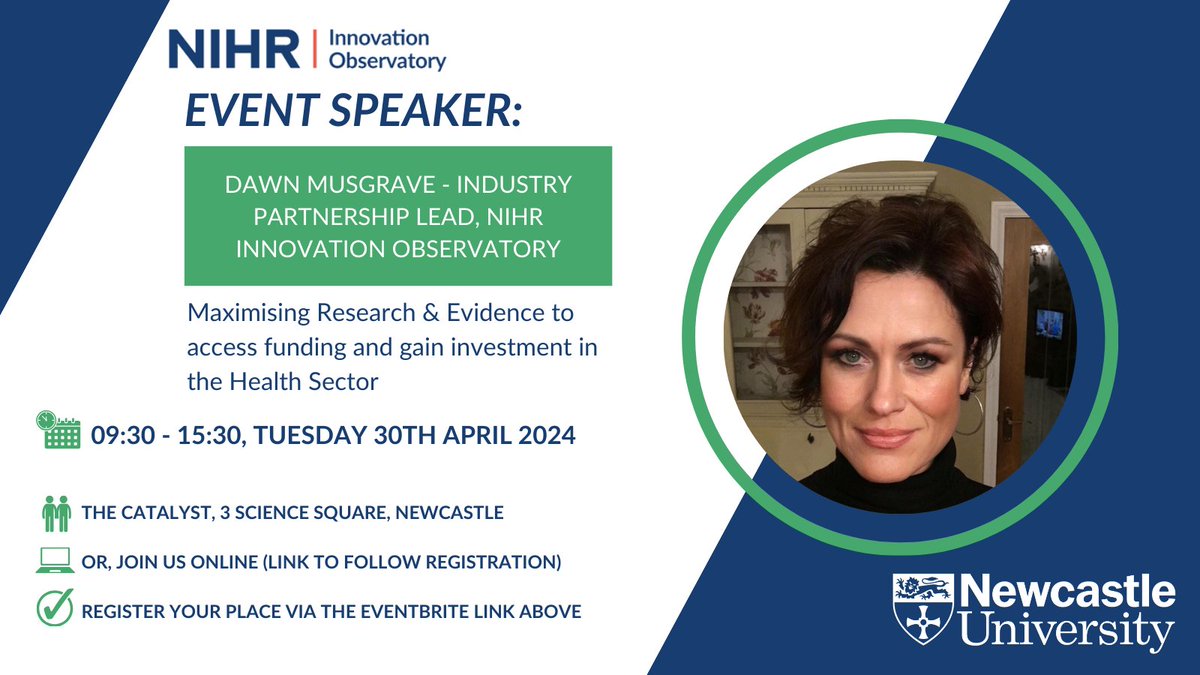NIHRIO's tweet photo. 📢Meet the speakers

Are you an SME who wants to learn about how to use #research effectivey to secure #funding?

Find out more &amp; register here: https://t.co/0hjd5B2rCN

Only 2 weeks to go!

The first speaker in our spotlight is @DawnInspiring - Industry Partnership Lead @NIHRIO https://t.co/ZKzhN5wtz1
