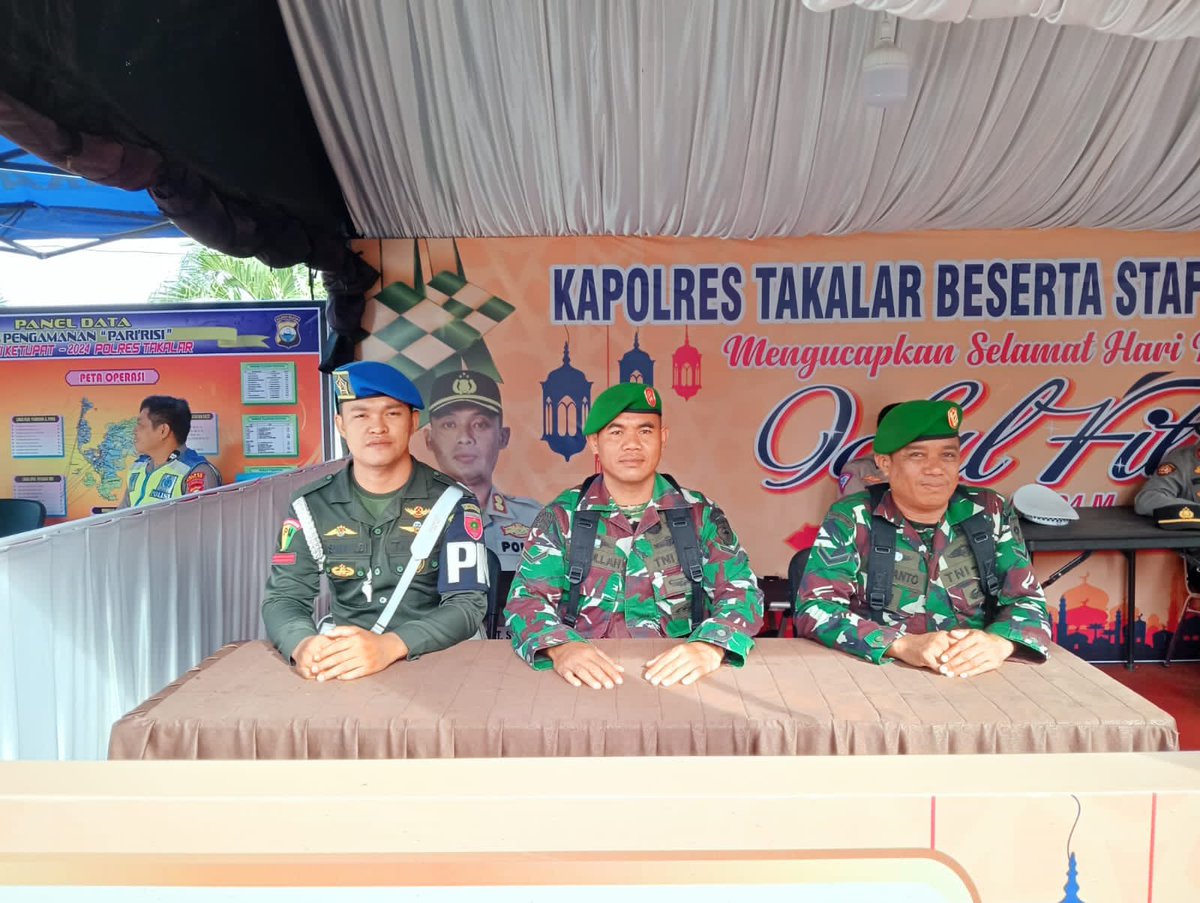 TNI-POLRI Bersama Instansi Terkait, Pantau Arus Mudik Lebaran Di Pos Pam Ketupat