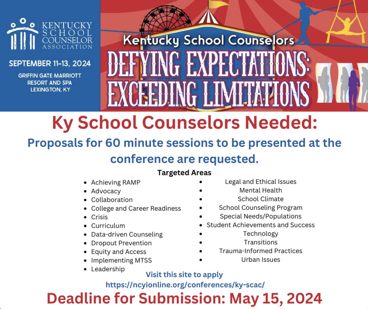 Please consider submitting a proposal for a 60 minute session at KSCA Conference. Deadline May 15