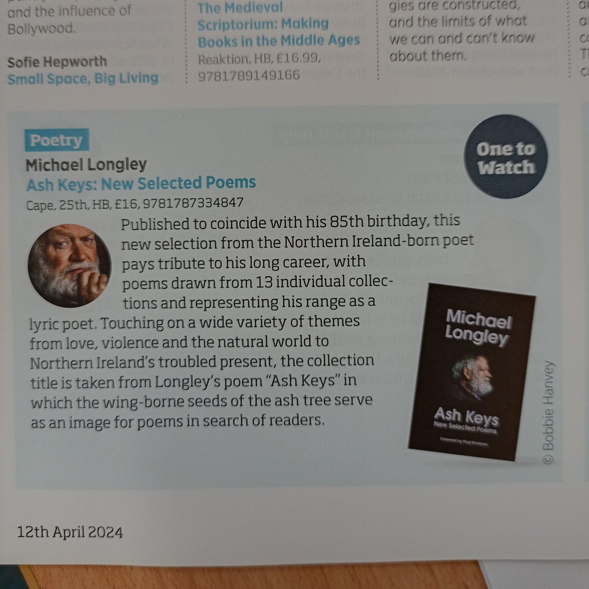 Congratulations to friend of the press and frequent Irish Pages contributor, Michael Longley, on the arrival of his New Selected Poems (published by @JonathanCape on the occasion of his 85th birthday) 🌳 Info below from @thebookseller 📚 penguin.co.uk/books/458846/a… @IrishLitTimes