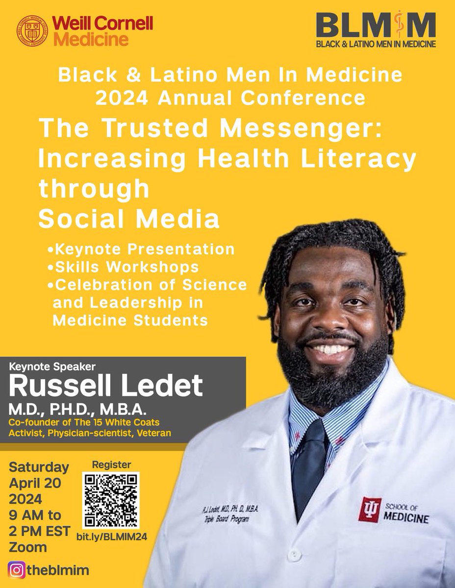 📢 Excited to keynote the 5th Annual BLMiM Conference on April 20th! Join us virtually as we explore using social media for public health. Can’t wait to share insights and engage in a live Q&A! 🚀 #BLMiM #PublicHealth #DigitalAdvocacy