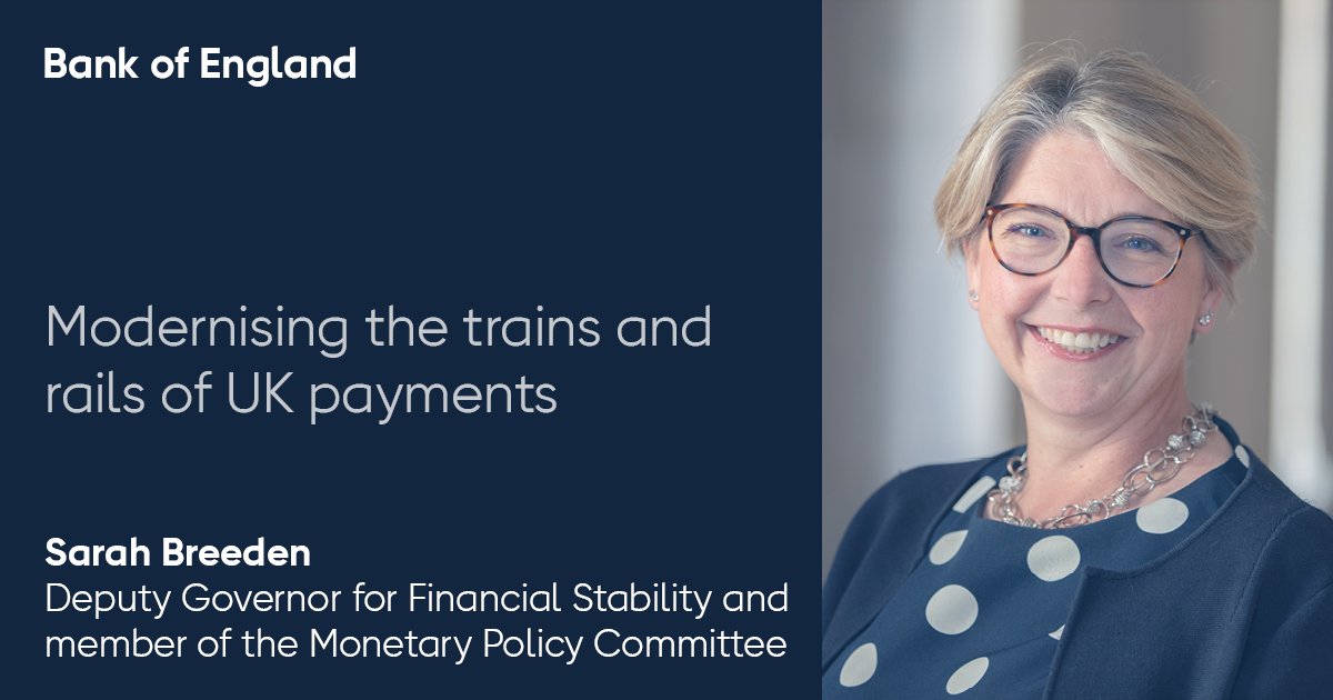 How does the Bank of England deliver trust and support innovation in money and payments? Read a speech by Sarah Breeden, Deputy Governor for Financial Stability, here: b-o-e.uk/4cWPW4w @InnFin #IFGS2024 #InnovateFinanceGlobalSummit #WhereLeadersMeet