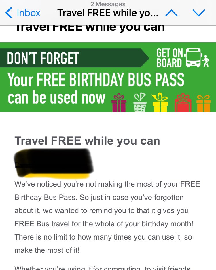 wonderfullyarty's tweet photo. If you sign up for @votedannorris Birthday buspass you’ll get emails asking why you’re not making most of it, even if disabled 😯from same org who can’t answer the phone or make any reasonable adjustments for Disabled callers 🤔🤷♀️🤯#OverReach #Inclusion #Assumptive https://t.co/oe11IHtNnB