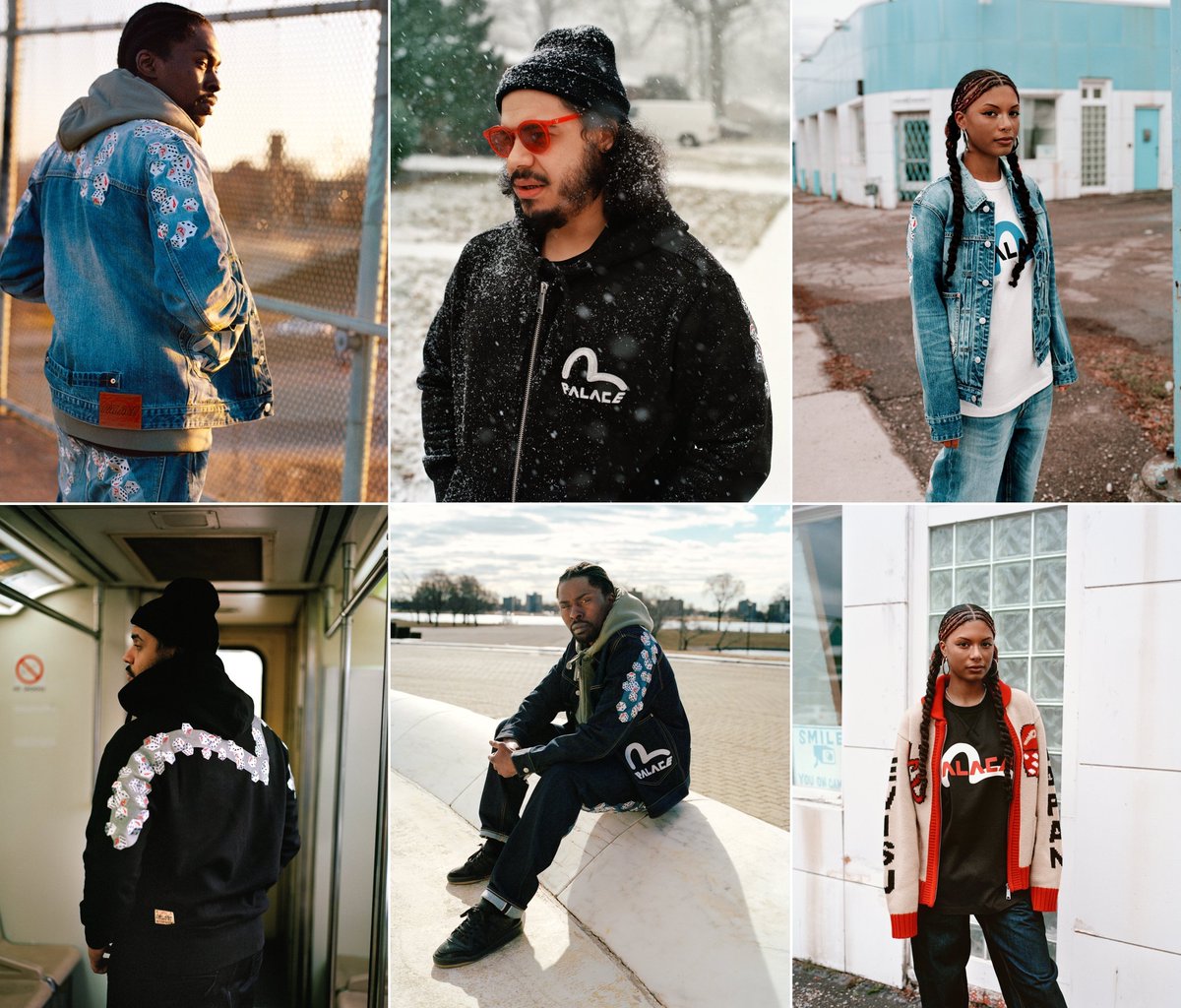 AstroMagazine_'s tweet photo. 🚨Evisu x Palace Skateboarding : 

Voici l'ensemble de la collection, vous allez cop quelque chose ? 👀