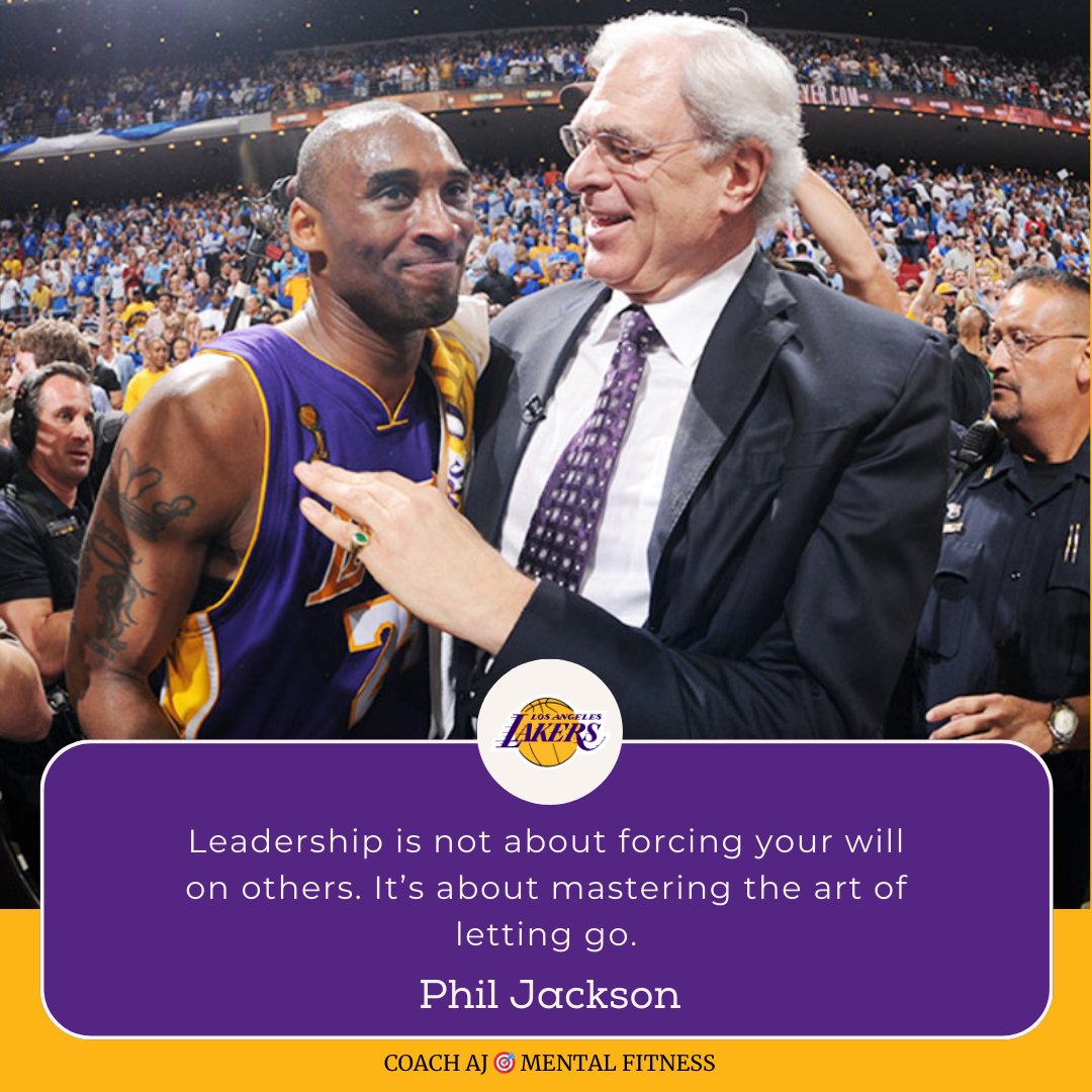 Phil Jackson said, 'Leadership is not about forcing your will on others. It's about mastering the art of letting go.' Great leaders believe they serve the team. Leadership isn't about receiving, it's about giving and supporting the team. Servant leadership is the art of