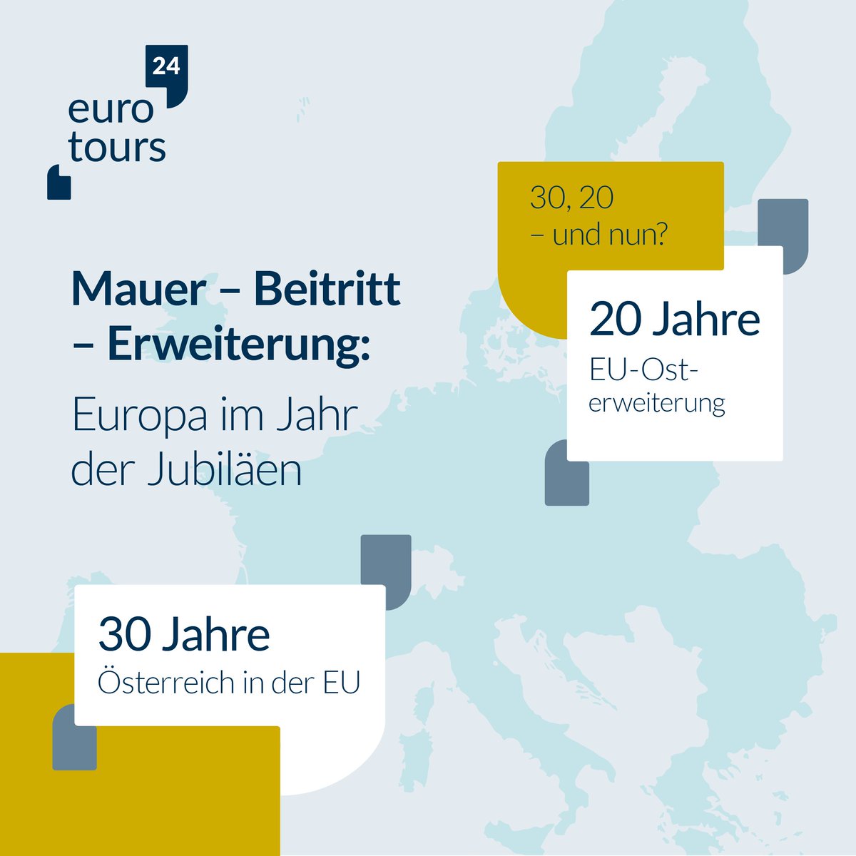 🇪🇺Bewirb dich jetzt bis zum 26. Mai für #eurotours2024 und erhalte die Möglichkeit für spannende Recherchereisen zum Thema „Mauer – Beitritt – Erweiterung: Europa im Jahr der Jubiläen“
Alle Infos unter: bundeskanzleramt.gv.at/eurotours