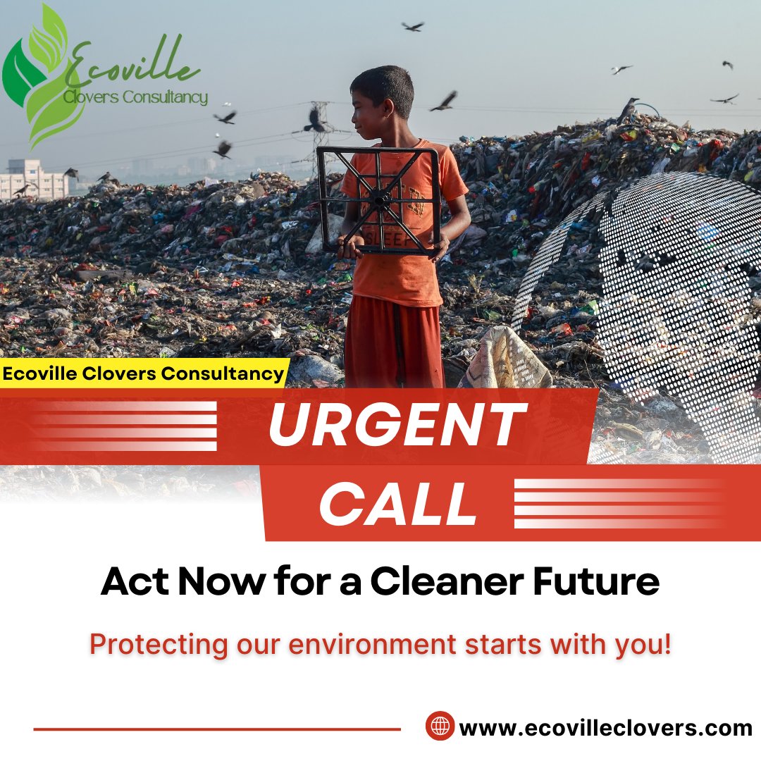 🌿Join the movement! Ecoville Clovers Consultancy urges action NOW for a cleaner future. Let's embrace Sustainable Waste Management Solutions & eliminate chronic dumpsites to pave way for a greener, healthier planet. 📷 #ActNow #SustainableFuture #CleanerPlanet #Sustainability