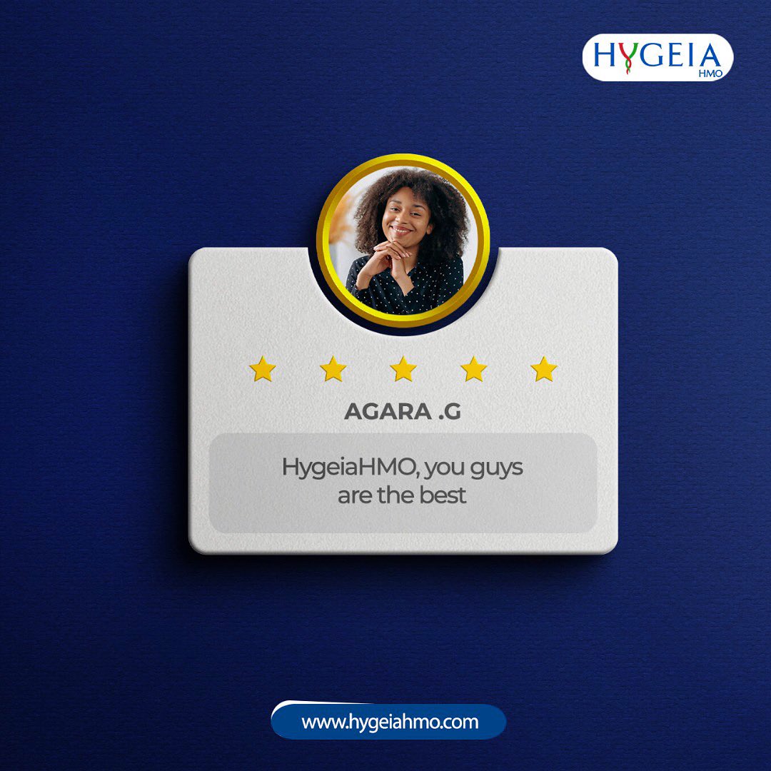 There we go, making healthcare better, one positive feedback at a time!
#HygeiaHMO #Testimonials #HygeiaEnrollee 
hygeiahmo.com