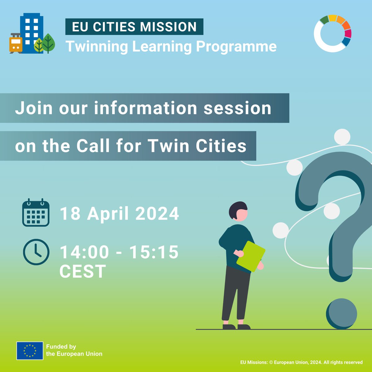 📣 Join us for the Twinning Learning Programme Information Session to receive guidance & have all of your questions answered about the Open Call for #TwinCities by the team!
🗓 Thursday 18 April
⏰ 14:00-15:15 CEST
Register here: eiturbanmobility-eu.zoom.us/webinar/regist…
#MissionCities #EUMissions