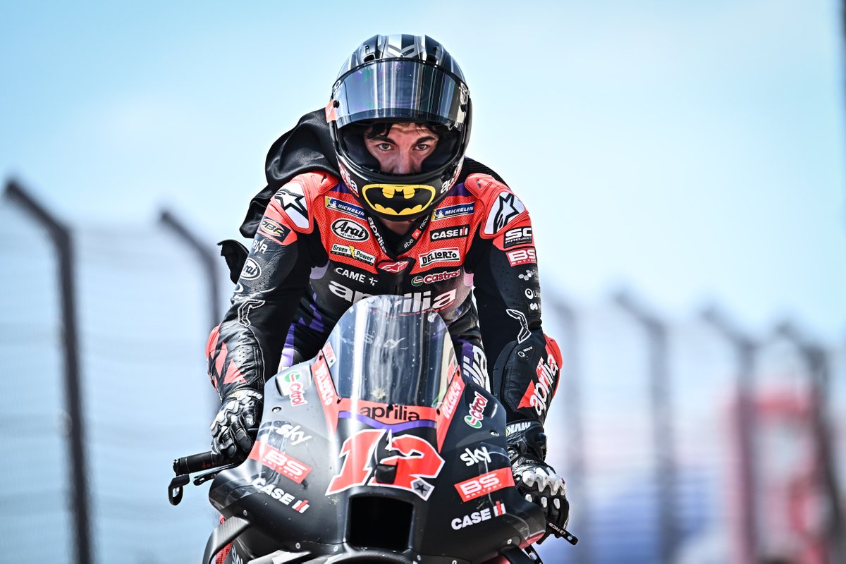 BACK ON THE TOP STEP! 🤩 A huge weekend for @ApriliaOfficial Racing MotoGP™ Team as they celebrate the #AmericasGP victory with Maverick Vinales. A race to remember for the team and Maverick – congratulations! 🍾 #MotoGP #Aprilia