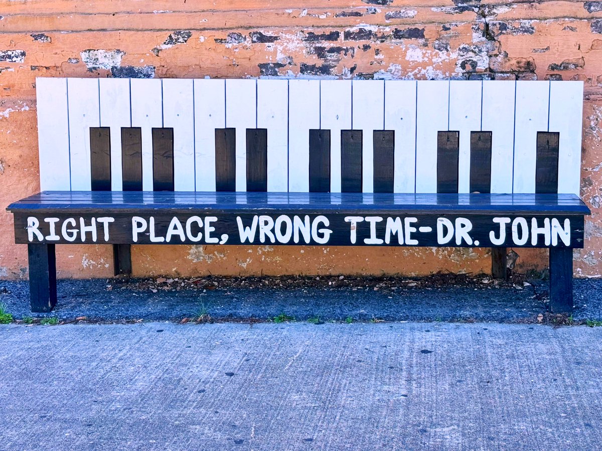 Love this Dr. John-inspired bench! 🎶🎹 #DrJohn #NewOrleans #RightPlaceWrongTime