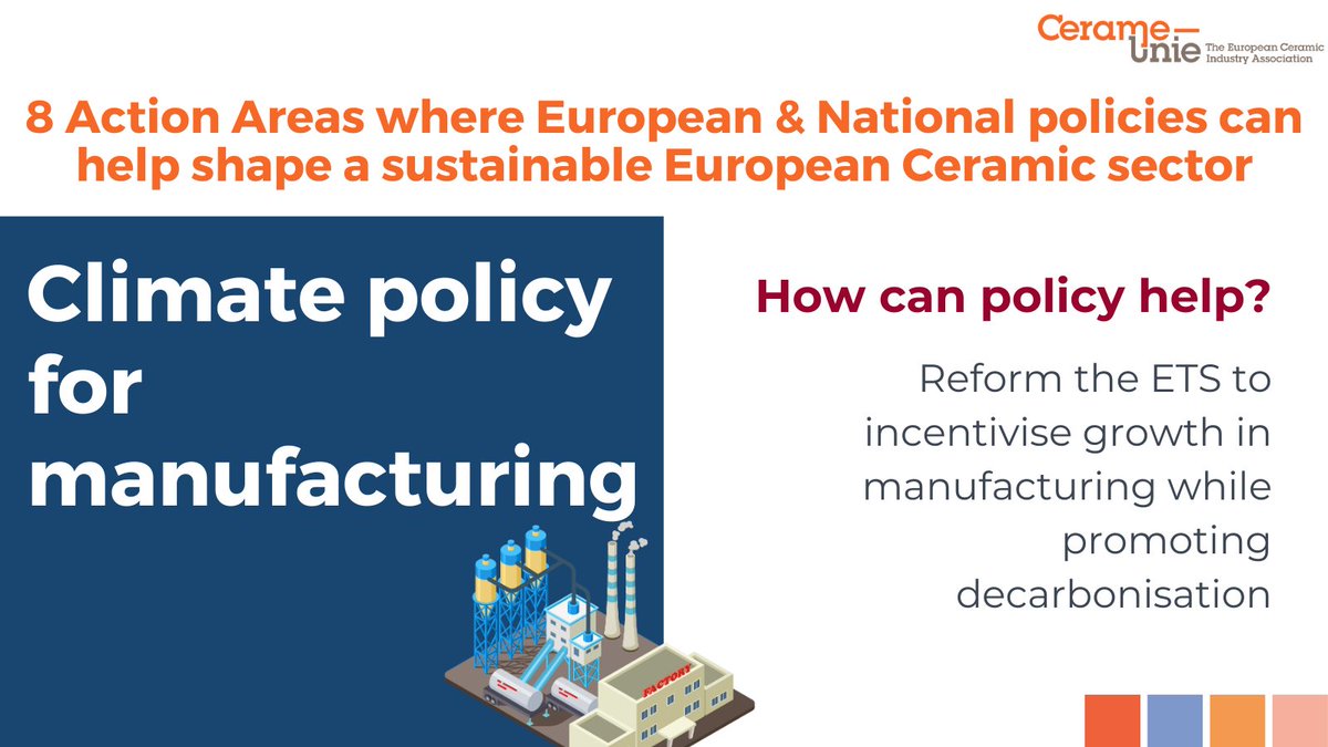 Action Areas 2. #Climate #policy for #manufacturing. How can Policy Help? READ more in the Ceramic Manifesto 24-29 👉 bit.ly/3R0ubXp #essentialceramics