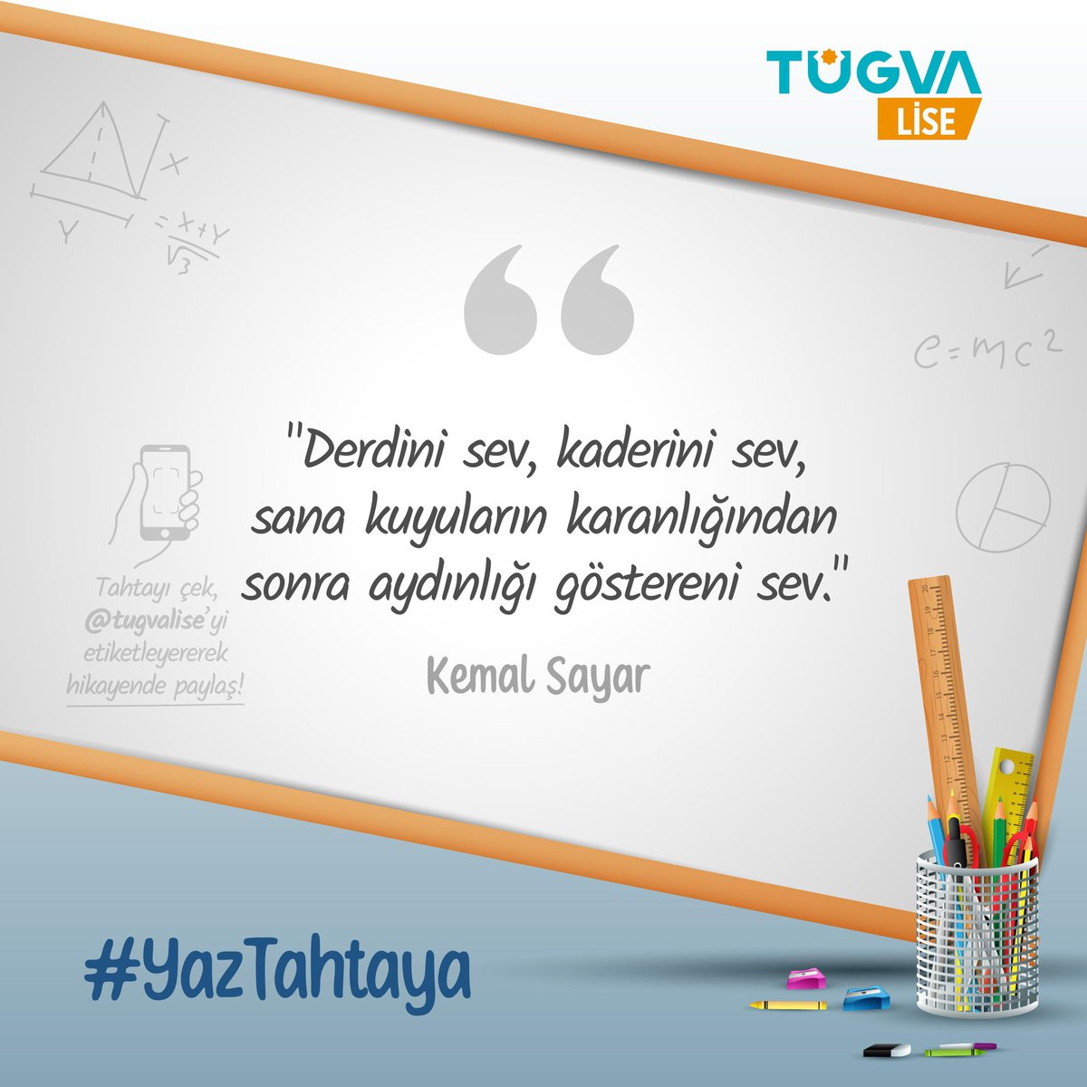 Bir derdi, davası olan gençlik için haftaya güzel bir motivasyon ile başlayalım.💯💪🏻  #YazTahtaya