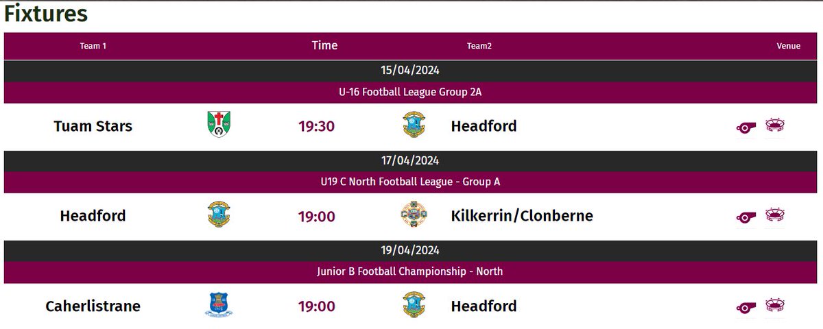 Fixtures for the week ahead ⬇️