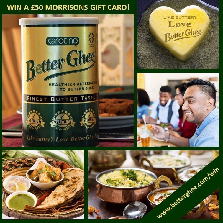 Time's running out to enter our closing #giveaway with cholesterol-free Carotino BetterGhee, the healthier butter ghee alternative! We're giving away a £50 Morrisons gift card, so enter now for the chance to #win the #competition! Closes tonight, 15 April betterghee.com/win