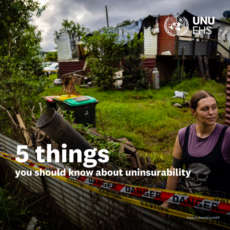 UNUEHS's tweet photo. Risks & damages from extreme weather due to climate change are rising. In some areas insurance is becoming out of reach.
@UNUEHS #InterconnectedRisks report names uninsurability as one #RiskTippingPoint.
Check out 5β£ things you should know about uninsurability!