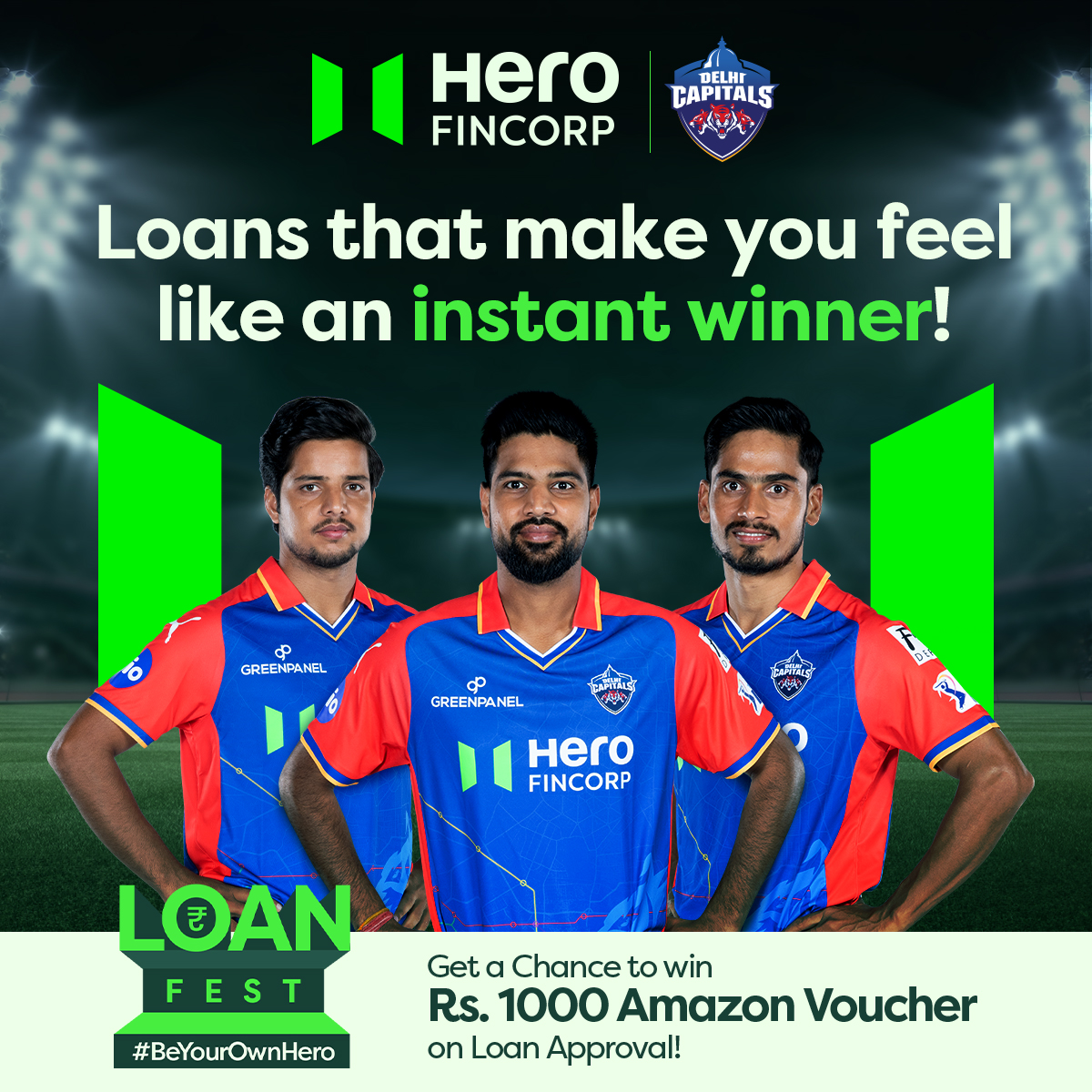 Dive into the Loan Fest with Hero FinCorp! Experience the IPL (Instant Personal Loan) thrill and score big with a ₹1000 Amazon voucher. Apply now: loan-mela.onelink.me/Msx1/zclwl18b #HeroFinCorp #LoanFest #BeYourOwnHero #IPLBonanza #InstantPersonalLoan