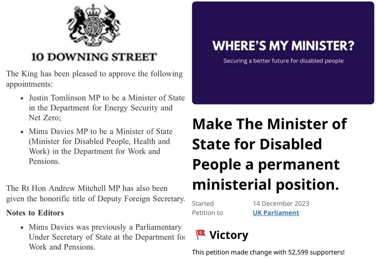 celia_hensman's tweet photo. We did it. We won. Over 50,000 of you signed our petition - we have our Disability Minister back!
๐: https://t.co/iOa8fRvJjf
#Politics #Disability #Disabled #Neurodiversity #DisabilityMinister https://t.co/UyJqdQeP3V