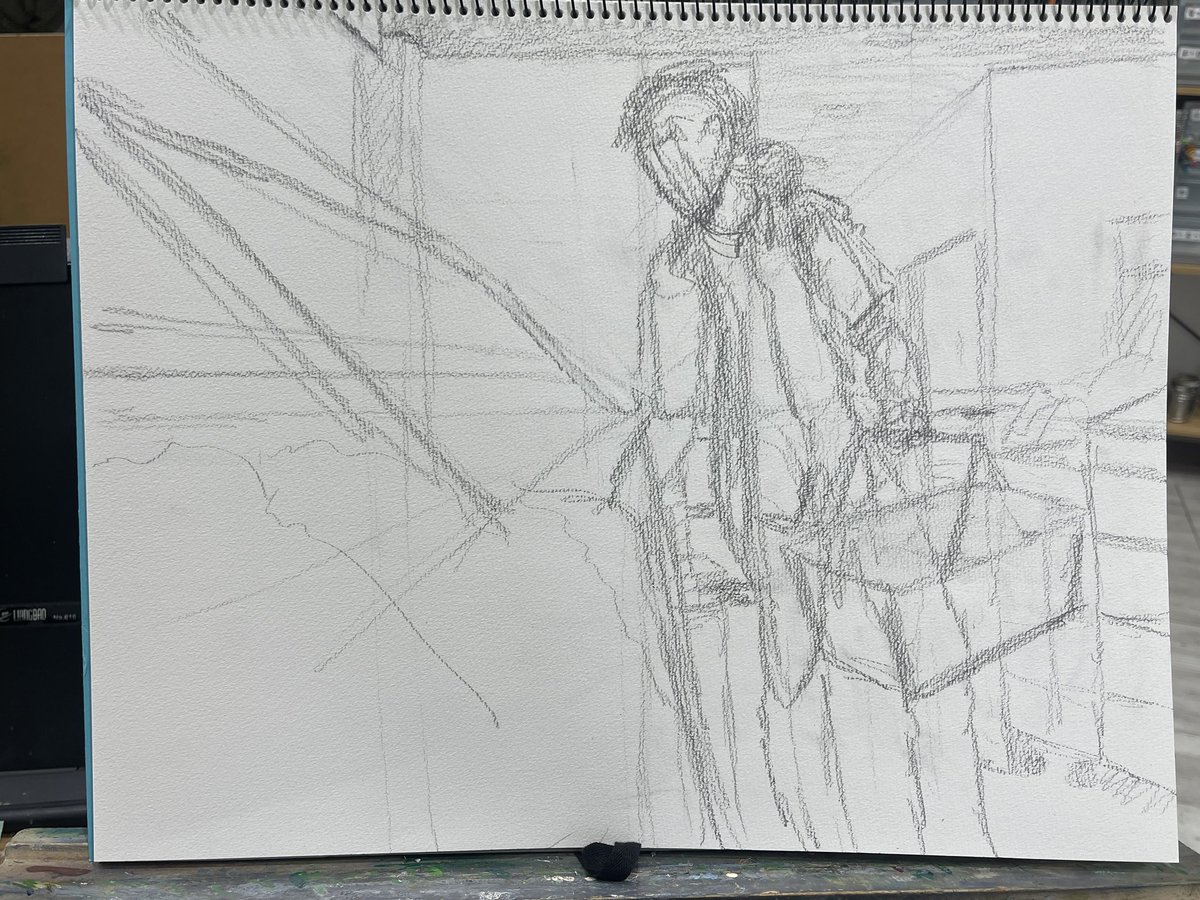 お絵描き教室
選んだ写真が人物以外にほとんどピント合ってなくて描くの超むずかった…
パースはいい感じだしいいんじゃ無いスか? って感じの評価はもらえたので次に行きます