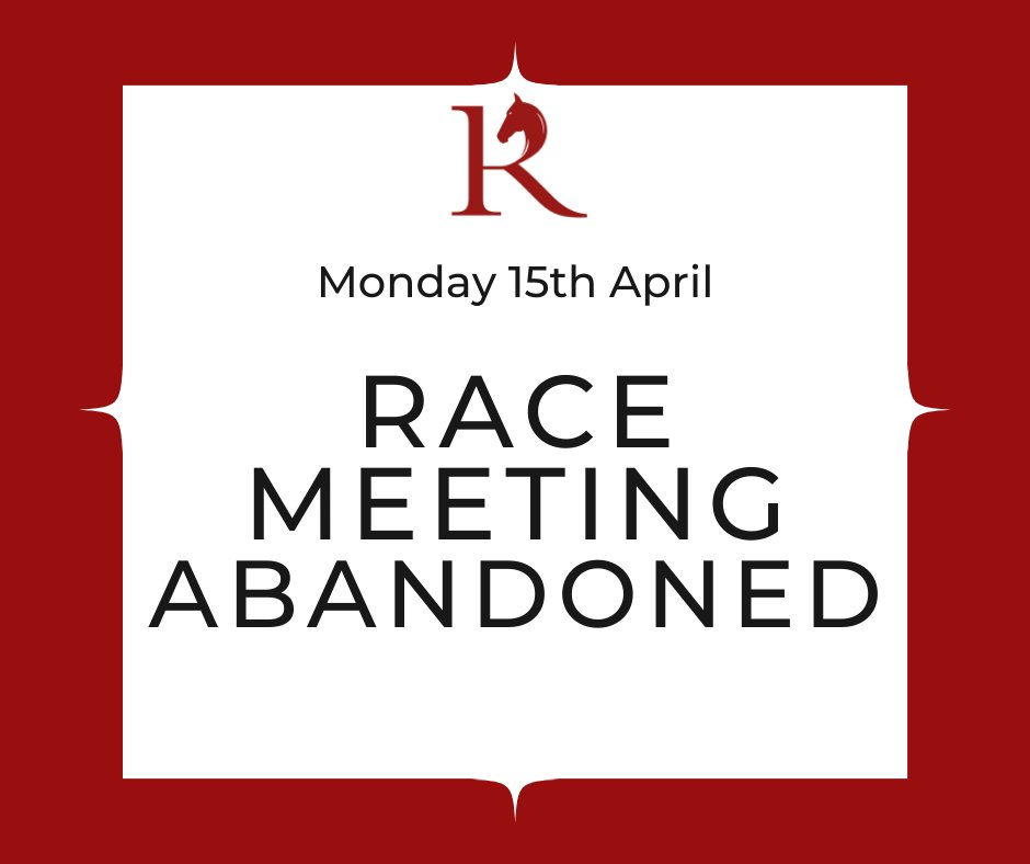 Unfortunately today’s race meeting has been abandoned.  We are bitterly disappointed that racing is not able to go ahead but there is little that can be done given the amount of rainfall this morning. All pre-paid tickets will automatically be refunded within 5-10 working days.