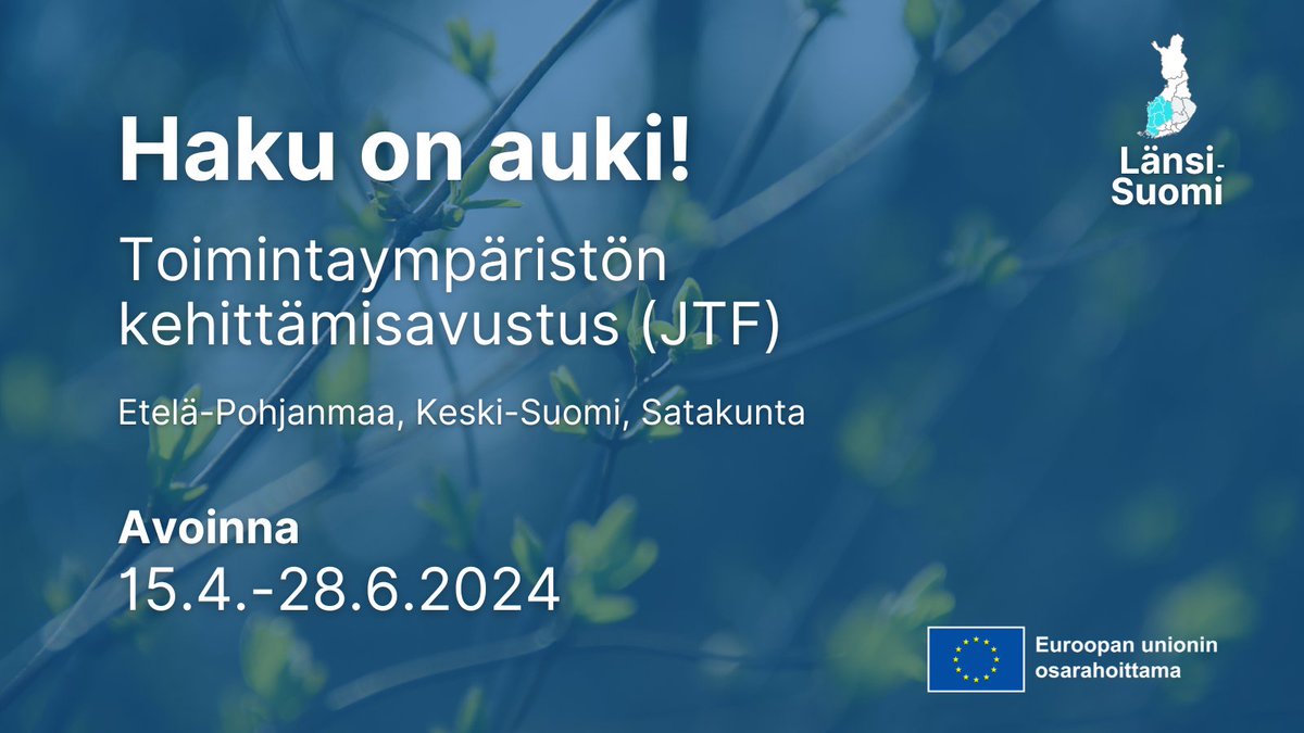 Yhteistyöllä buustia maakuntien pk-yrityksiin! Yritysten toimintaympäristön kehittämishaku avoinna 28.6.2024 saakka #EteläPohjanmaa #KeskiSuomi #Satakunta #UudistuvaJaOsaavaSuomi #EunTuella #JTF #TuloksiaLännestä #Rahoitus 
rakennerahastot.fi/-/toimintaympa…