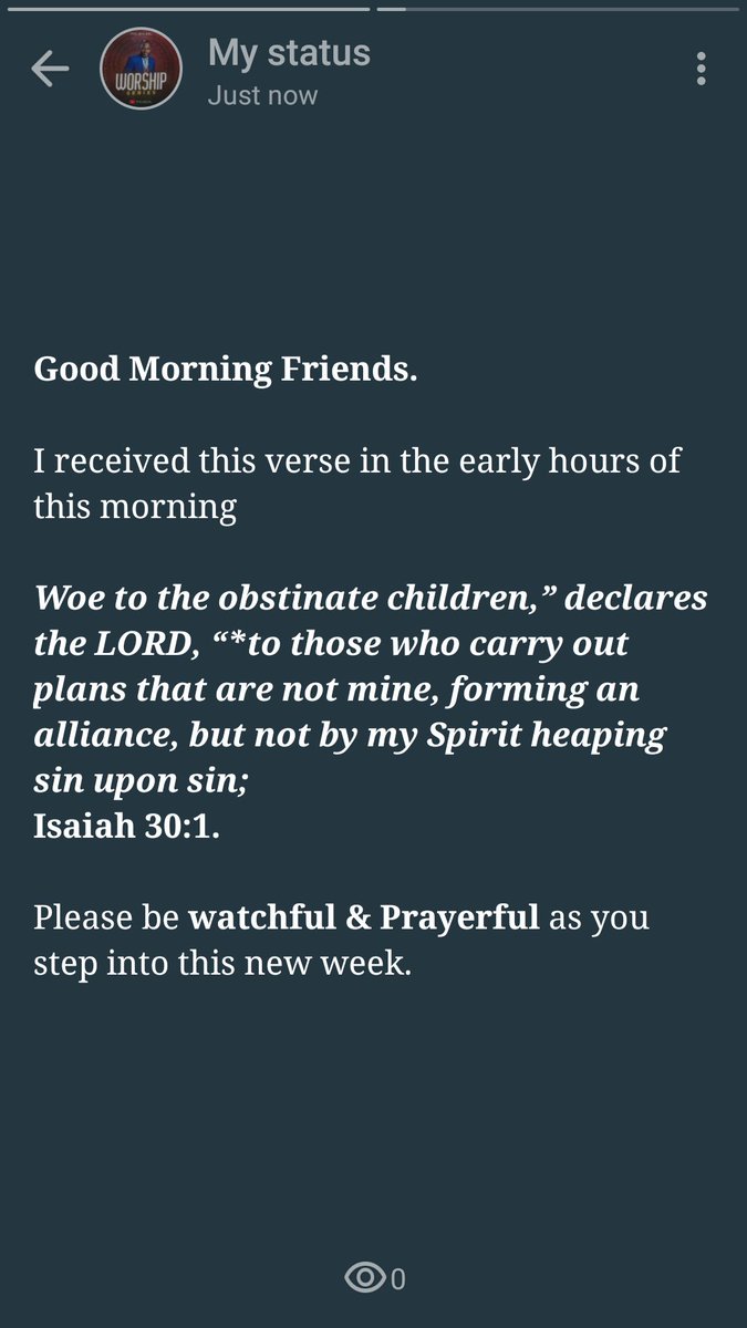 tyclassical's tweet photo. *Good Morning Friends.*

I received this verse in the early ours of this morning 

_*Woe to the obstinate children,” declares the LORD, “*to those who carry out plans that are not mine, forming an alliance, but not by my Spirit heaping sin upon sin;*_
*Isaiah 30:1.* https://t.co/JwDHQmOpg3