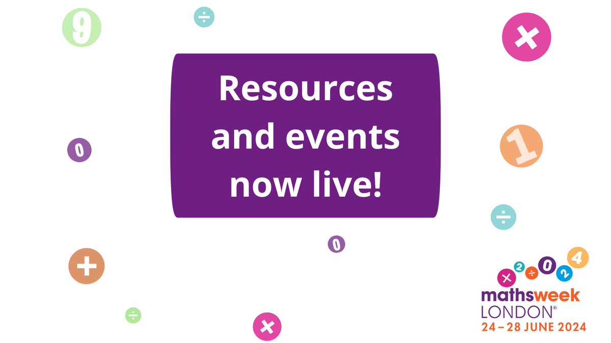 Our first resources and events are now live on the website! View events here: bit.ly/3JgP7pN Access resources here: bit.ly/3JgP8dl #MathsWeekLDN #mathsresources #mathsevents