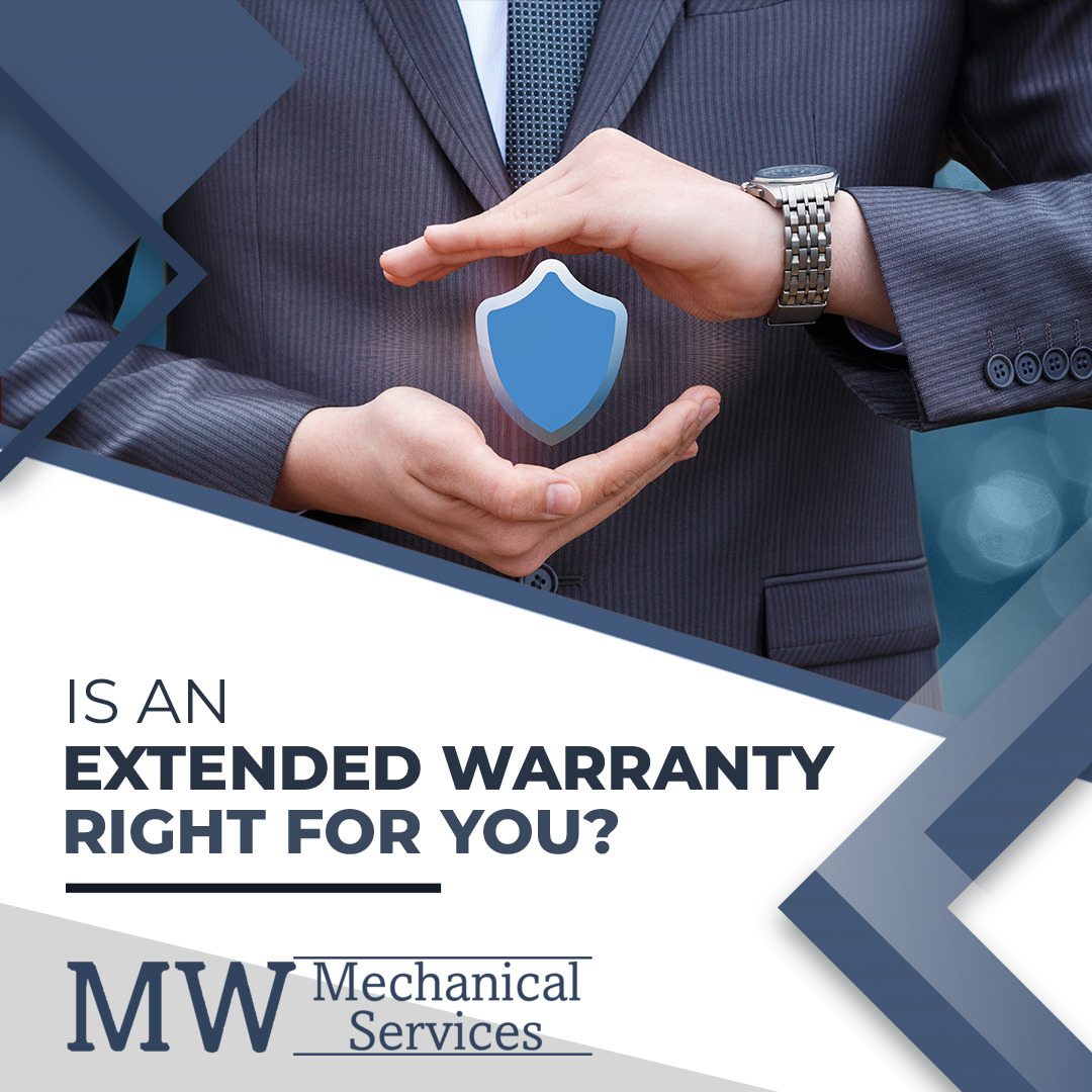 Considering an #ExtendedWarranty for your new HVAC system? Extended warranties can provide added peace of mind by covering repair costs for a longer period of time than the standard manufacturer's warranty. Contact us (at 724-304-8772 or info@mwmechanical.tech) to learn more.